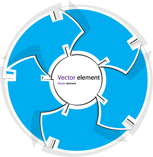 business background blue arrows connection circle layout