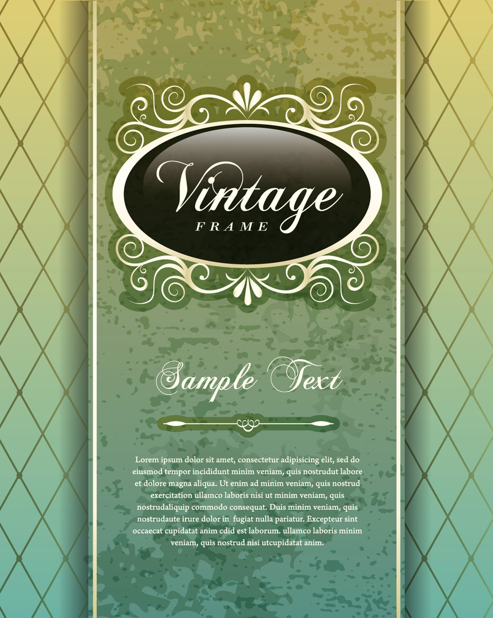 card cover template elegant vintage decor