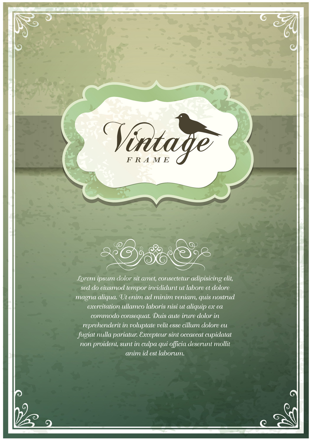 decorative cover template elegant vintage frame decor