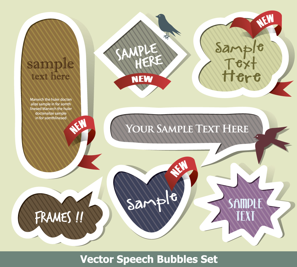 decorative sticker templates flat paper cut shapes