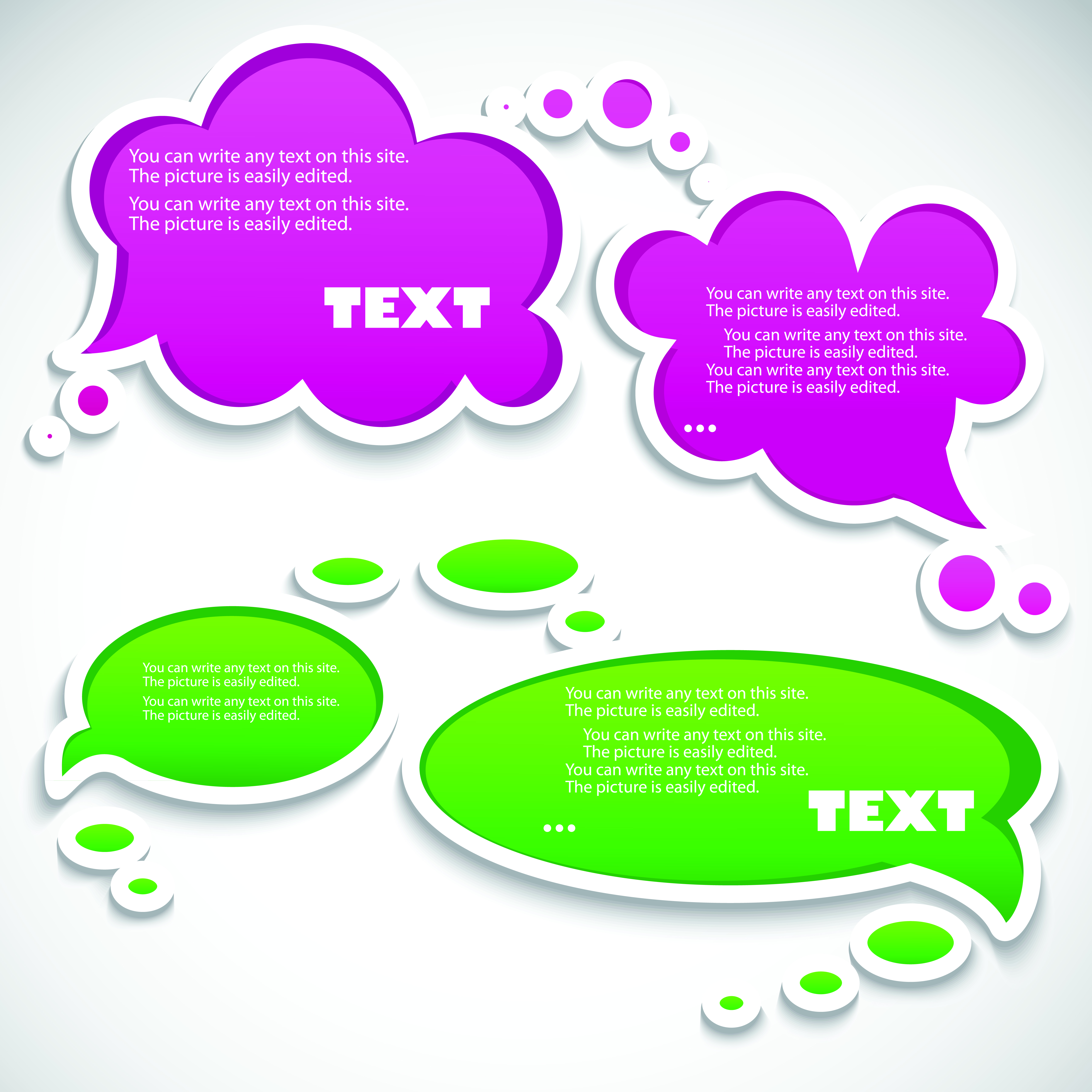 speech bubbles stickers templates modern flat sketch