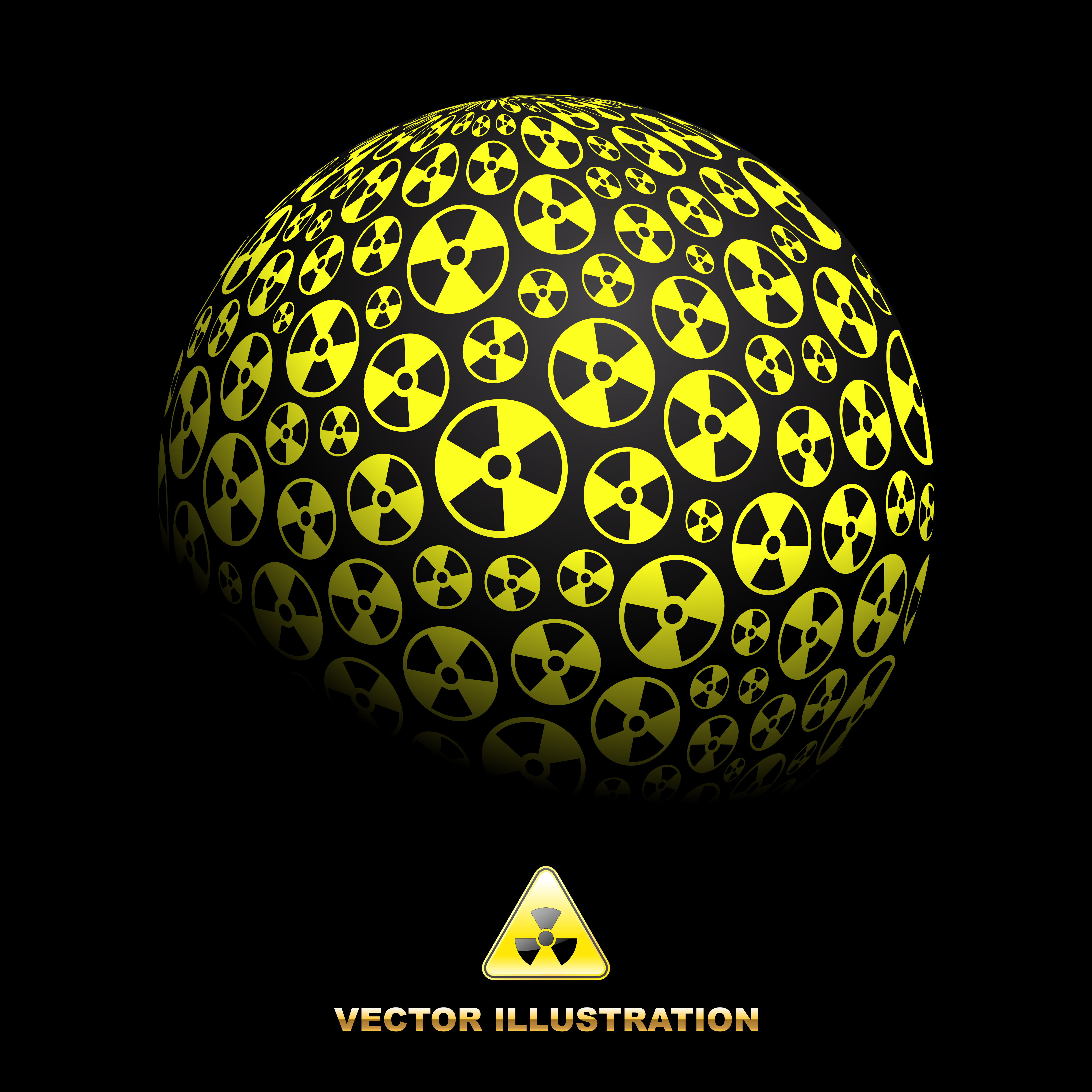 radioactivity background 3d spherical layout dark yellow design