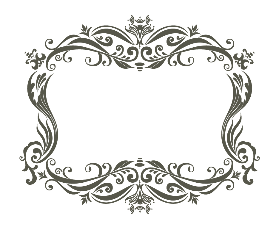 decorative frame template elegant classic european symmetric curves