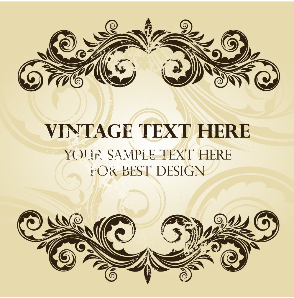 document decorative background template retro symmetric curved elements