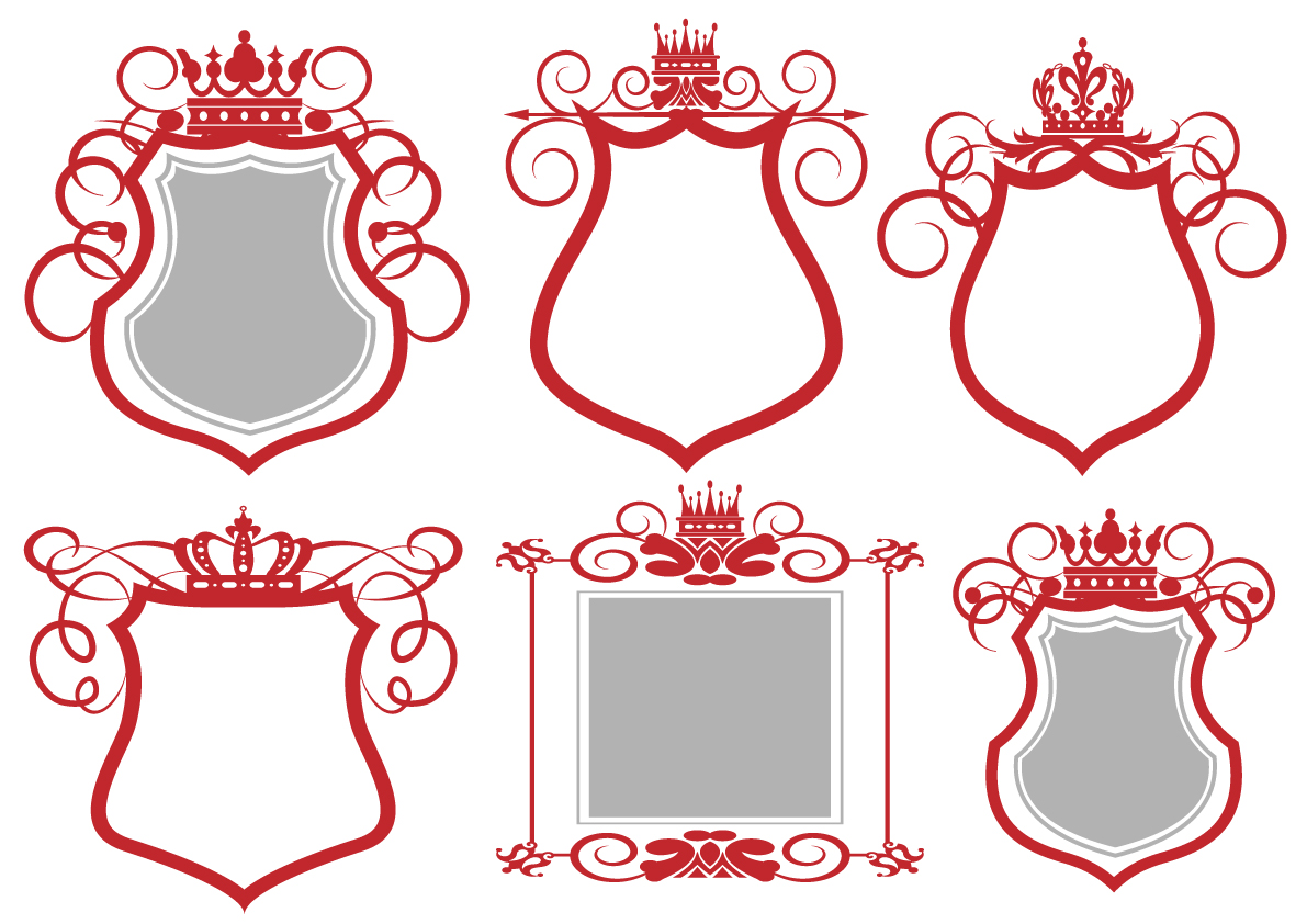 decorative templates european medieval royal frame shapes