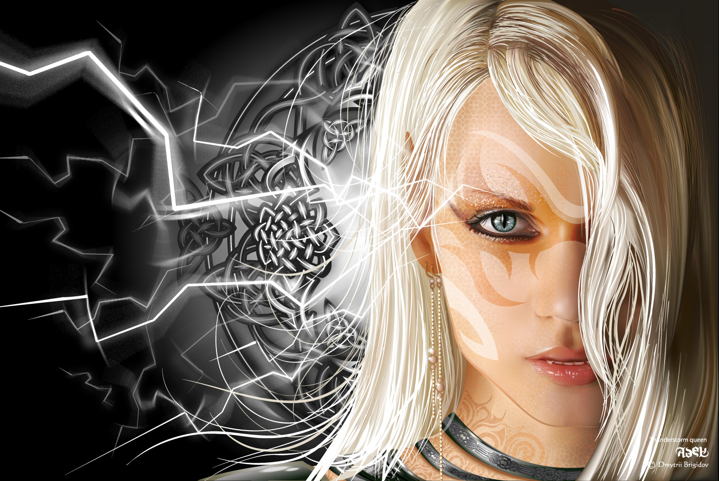 game background modern beautiful girl portrait dynamic lightning