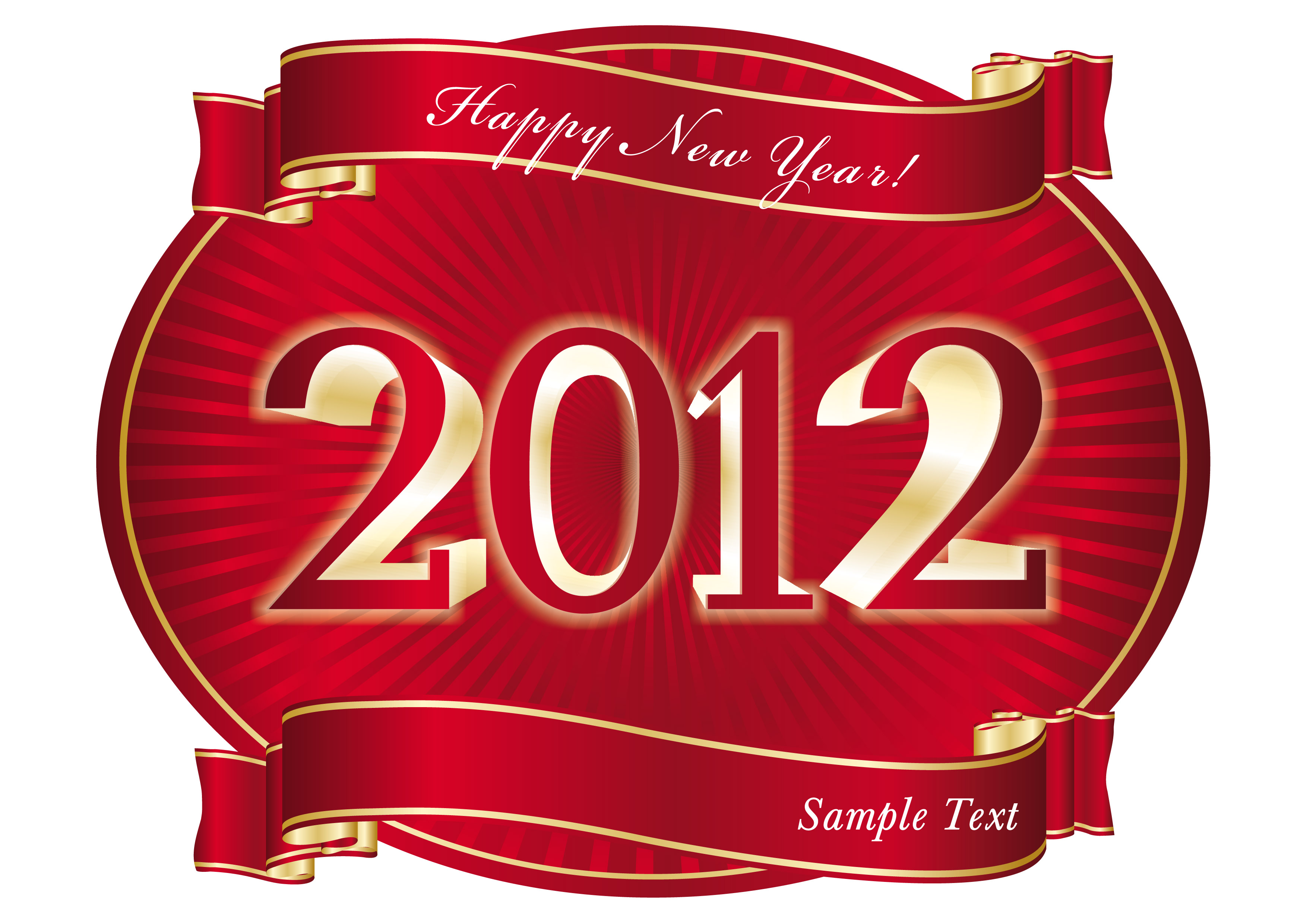 2012 calendar decorative template elegant ribbon number sketch