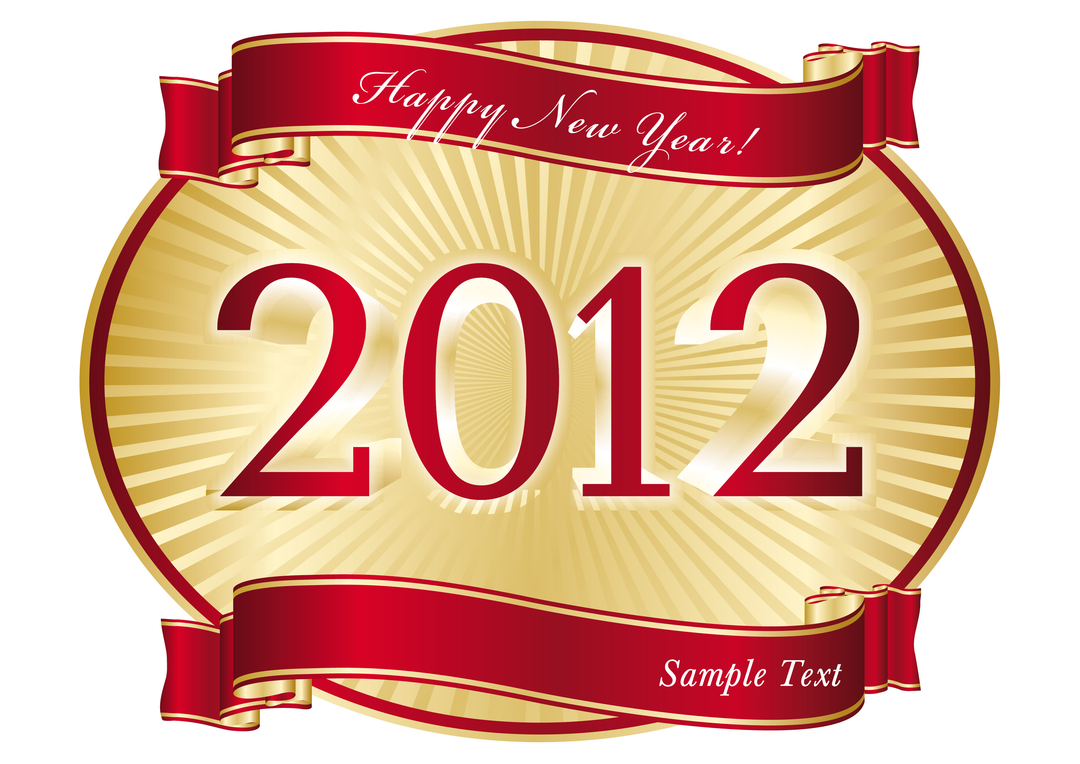 2012 new year label template elegant shiny decor