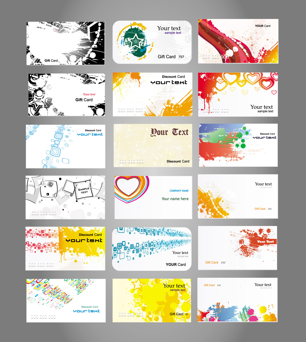 decorative card templates colorful dynamic grunge decor