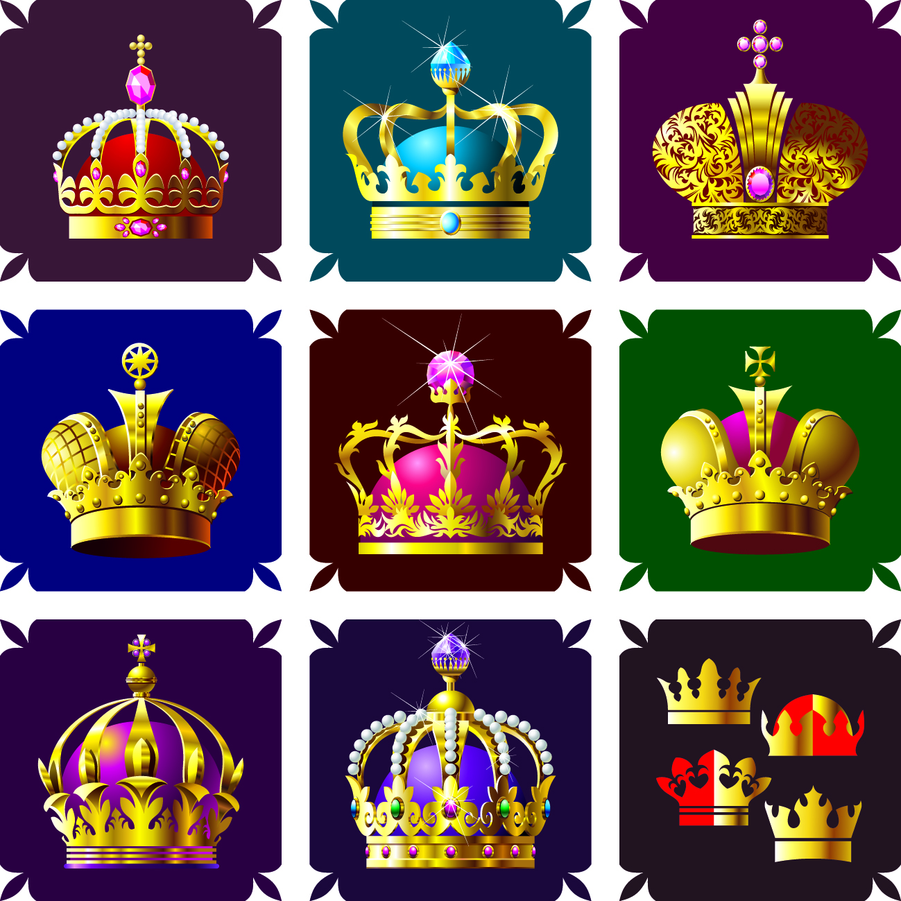 king crown icons templates elegant luxury decor