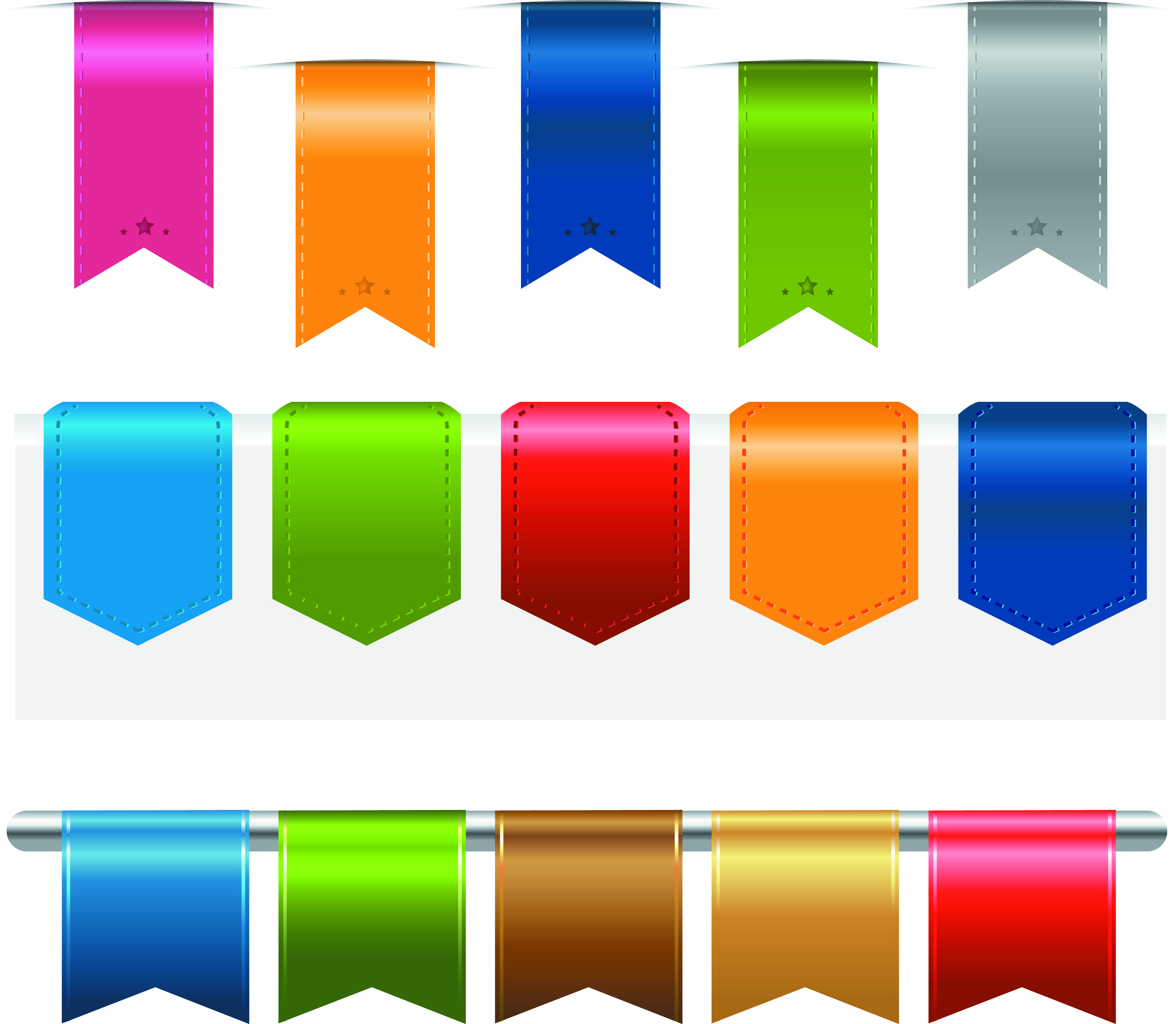 decorative sticker templates shiny colorful modern vertical shapes