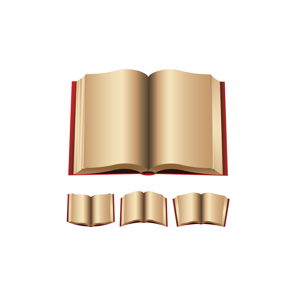 books icons shiny modern 3d sketch