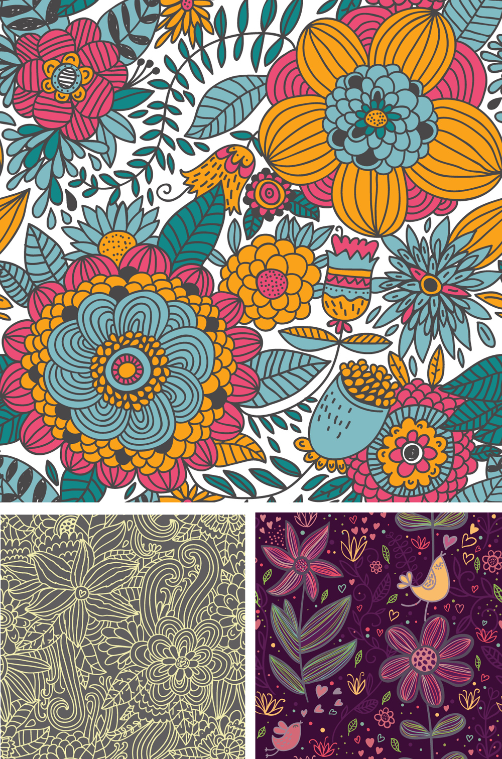 decorative pattern templates elegant retro floral decor