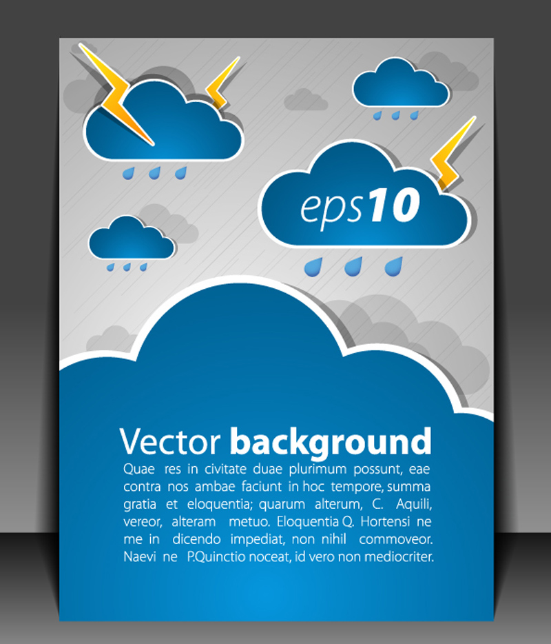 booklet cover template rain design elements flat design