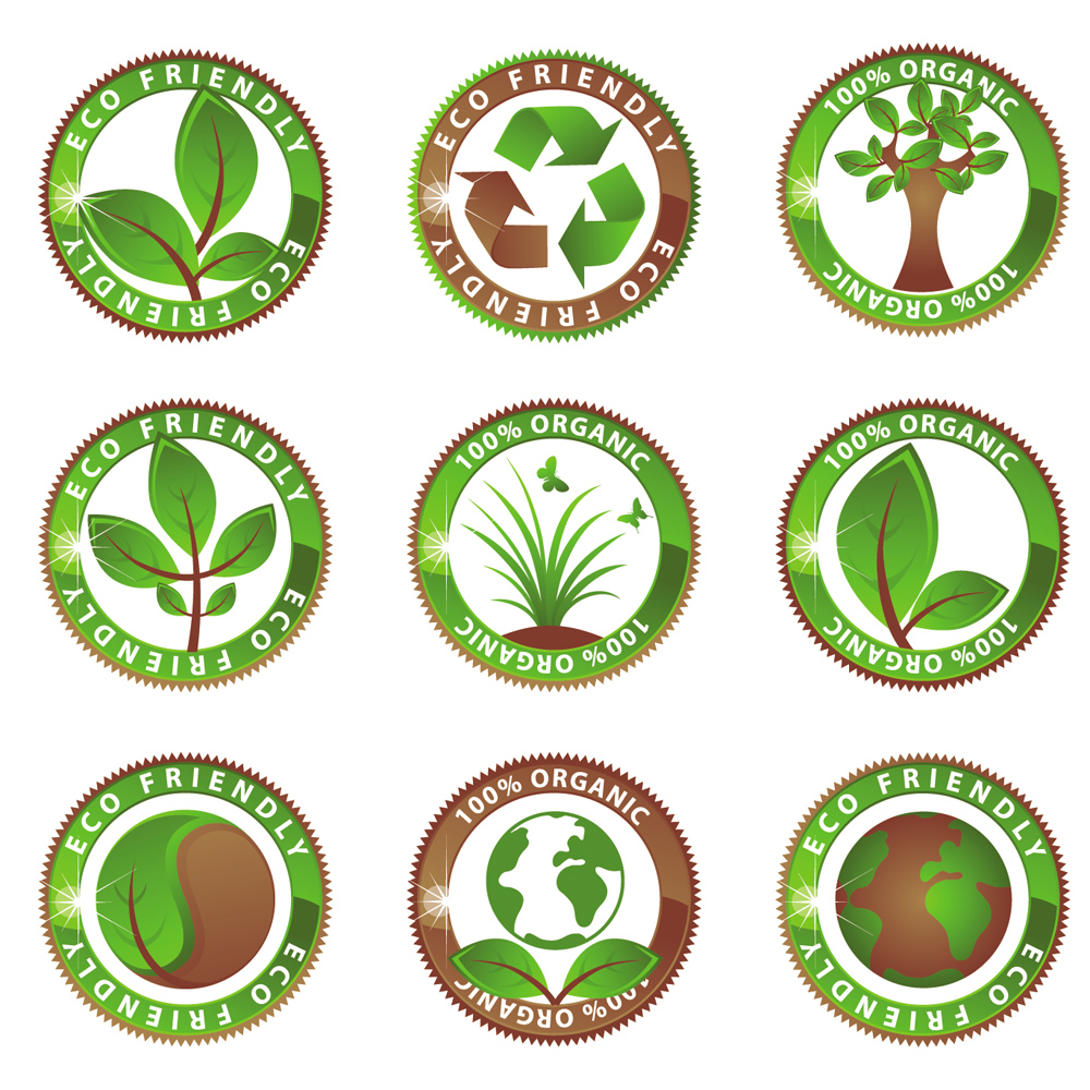 eco label templates green circles shapes