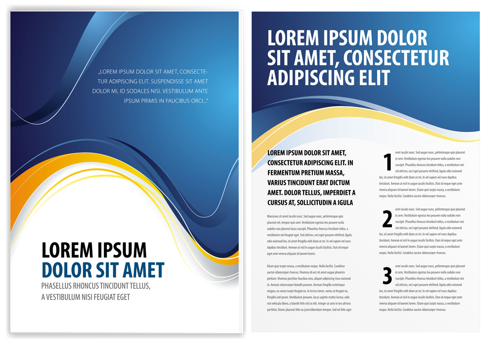 brochure templates elegant modern dynamic curves decor