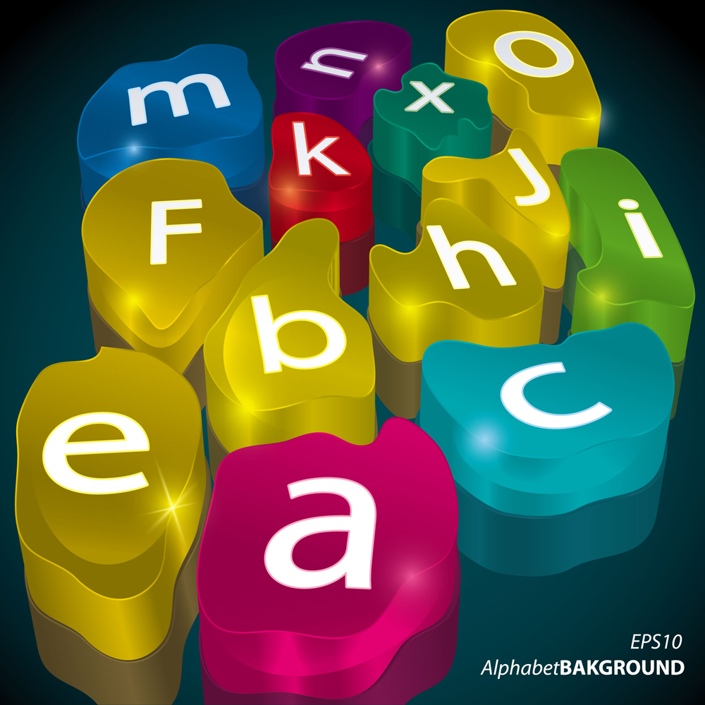 alphabet background shiny modern deformed 3d shapes sketch