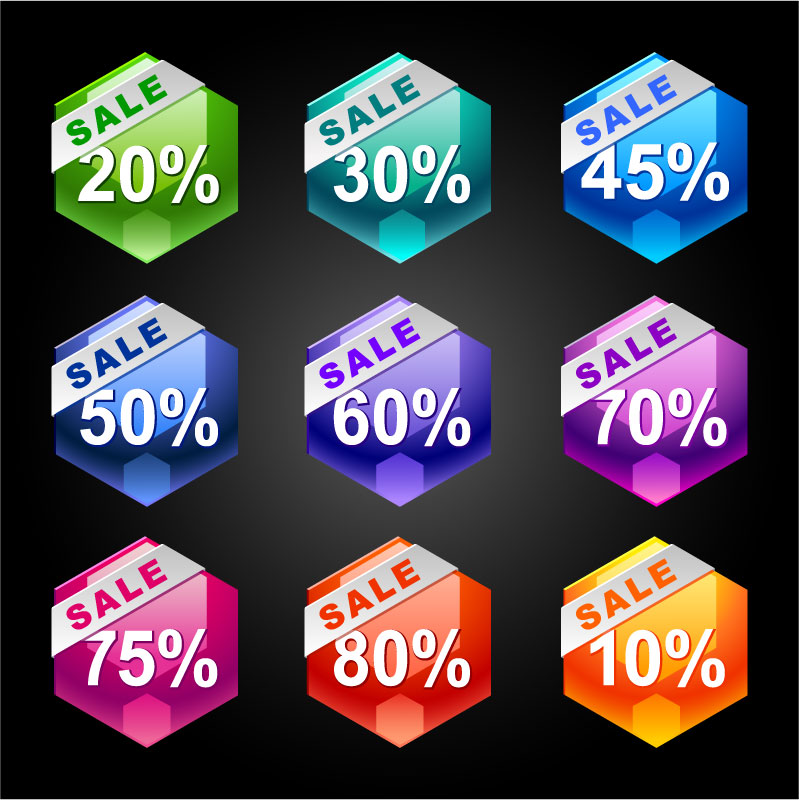 sale tags templates modern elegant polygonal shapes