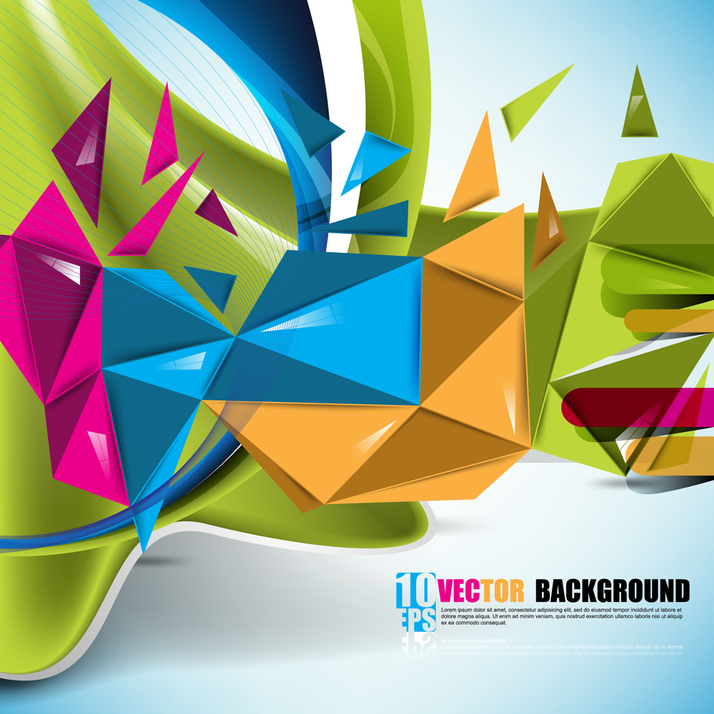 decorative background template colorful dynamic 3d geometry