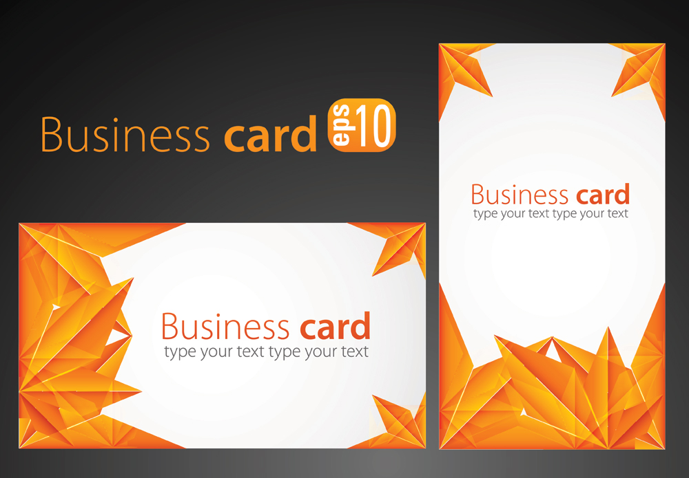 business card templates orange leaves decor modern design