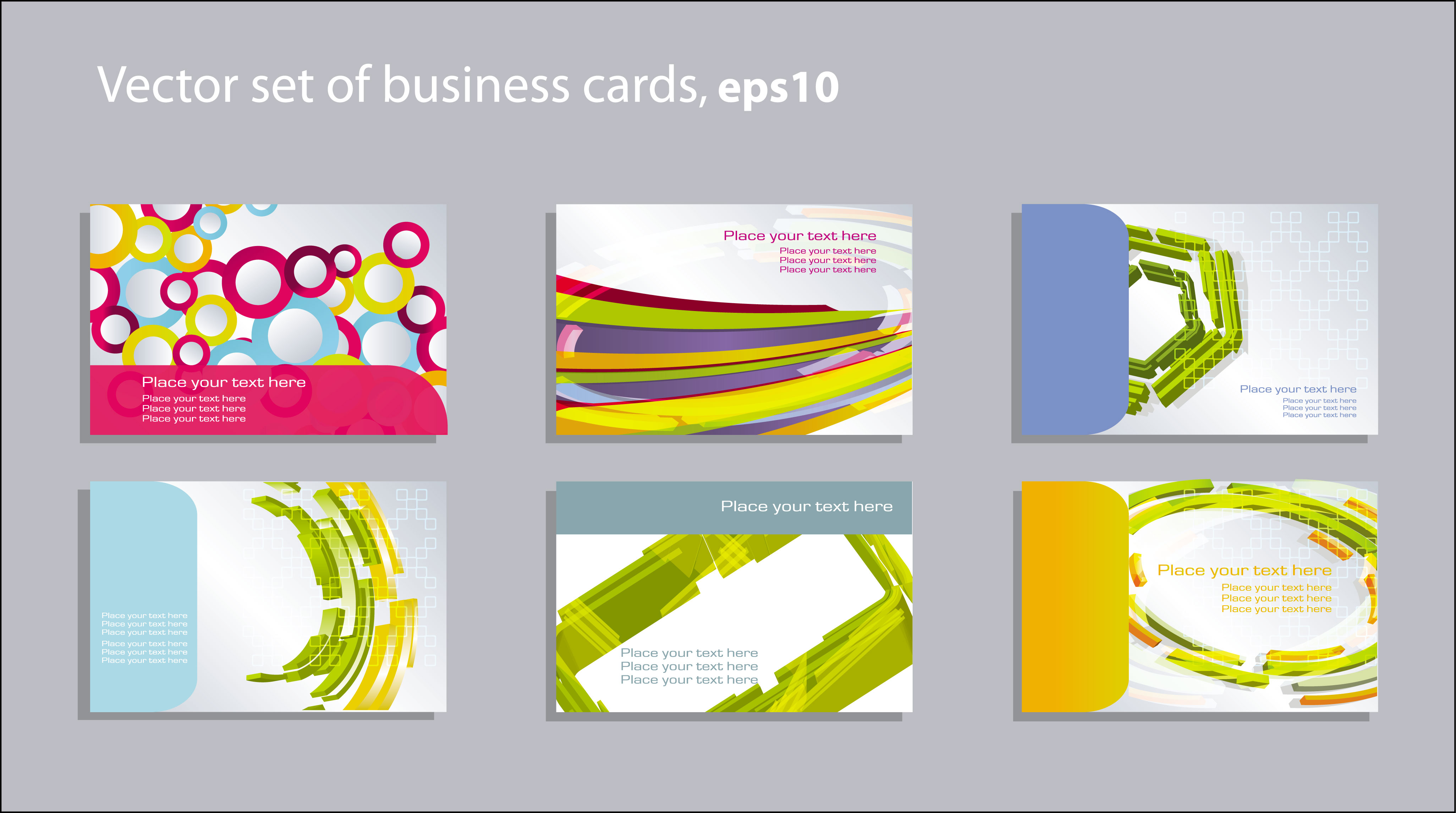 business card cover templates modern colorful abstract decor