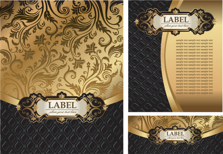 decorative cover templates luxury classic golden black decor