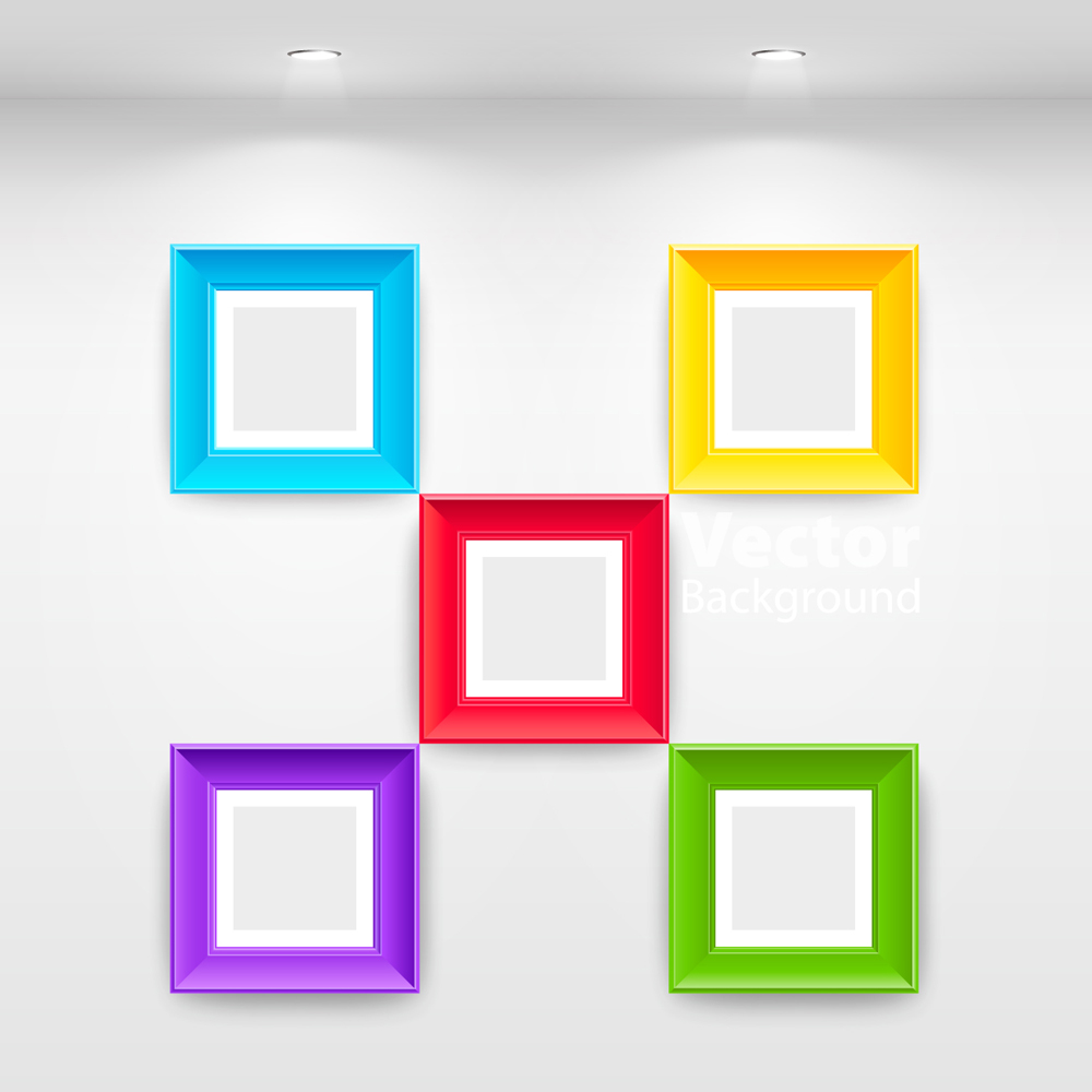 painting gallery template elegant bright colorful frames decor