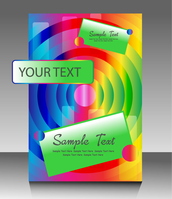 booklet cover template modern colorful concentric circles shapes