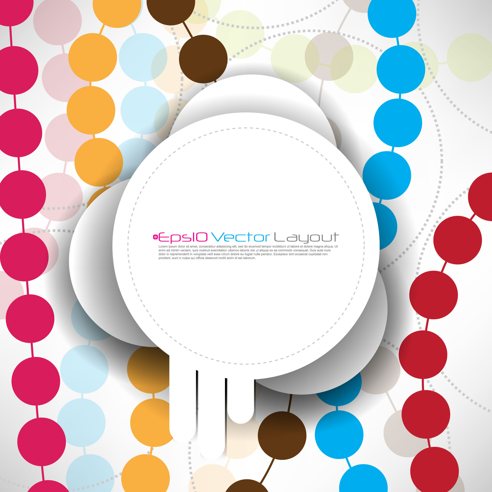 decorative background template bright colorful circles layout