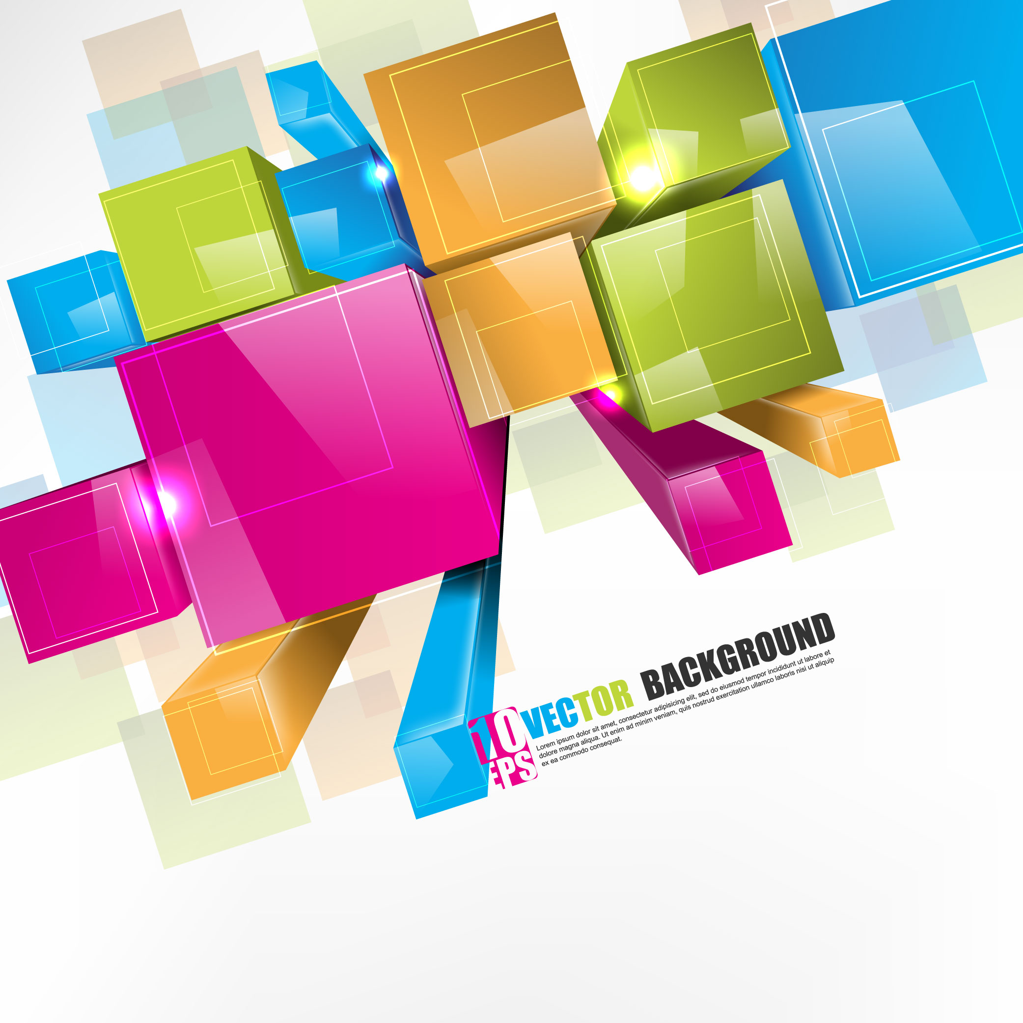 technology background template shiny colorful 3d square columns