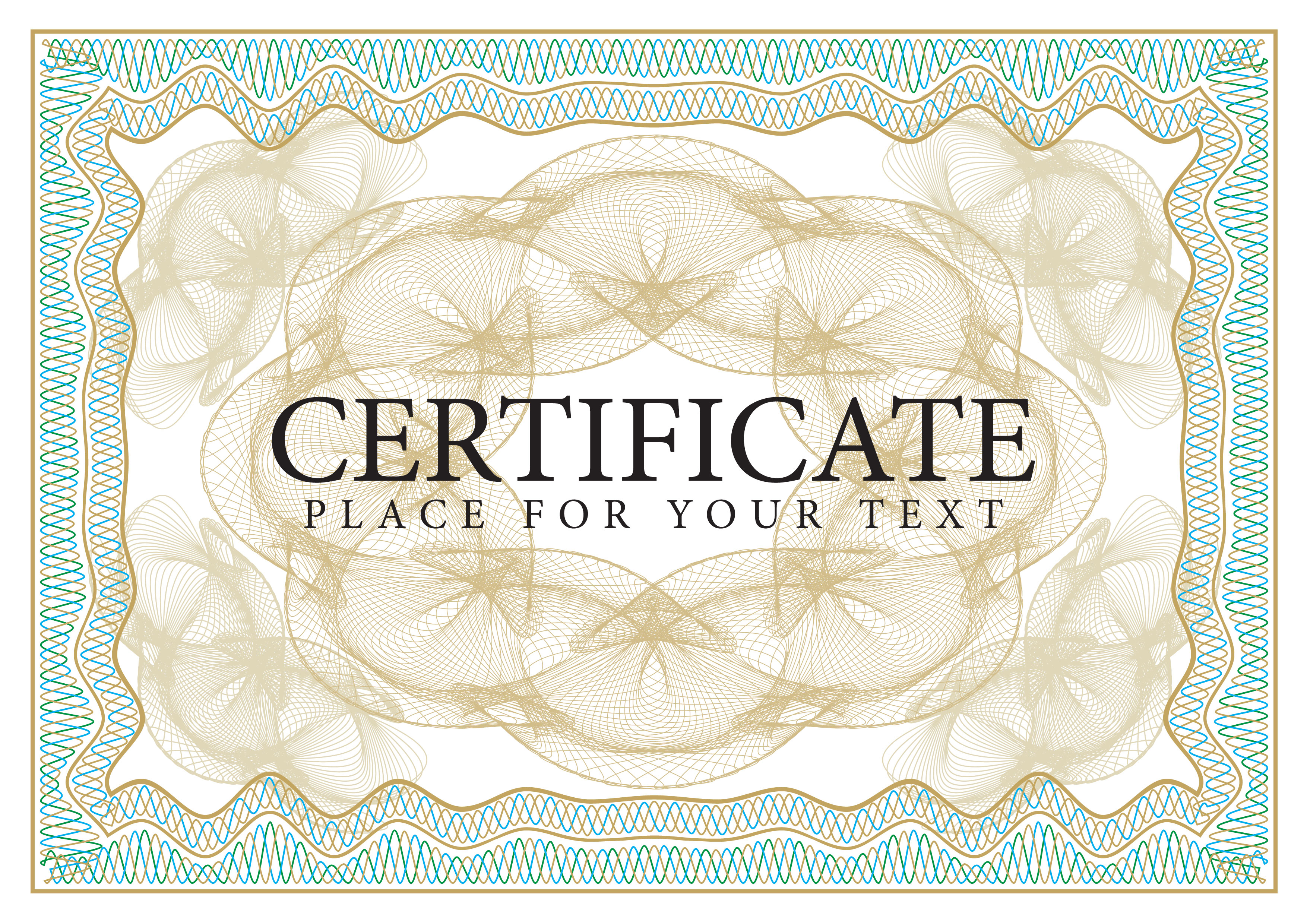 certificate template elegant seamless symmetrical decor