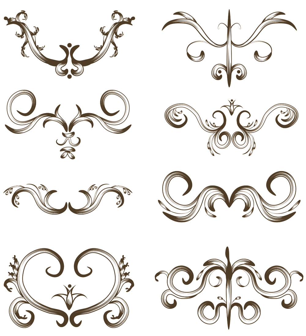 decorative elements templates modern design elegant symmetric shapes