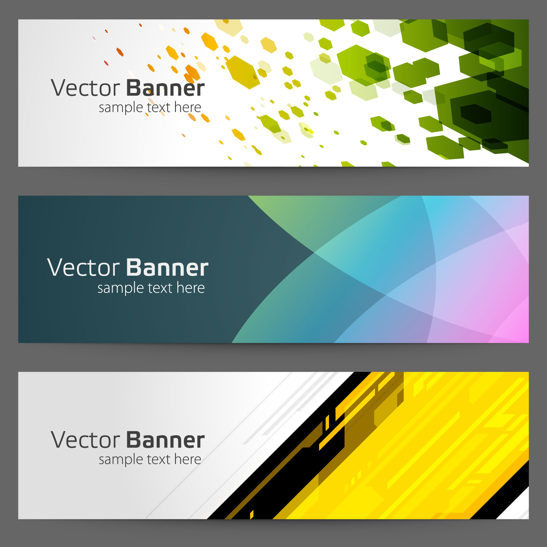 technology banner templates modern colorful dynamic abstract