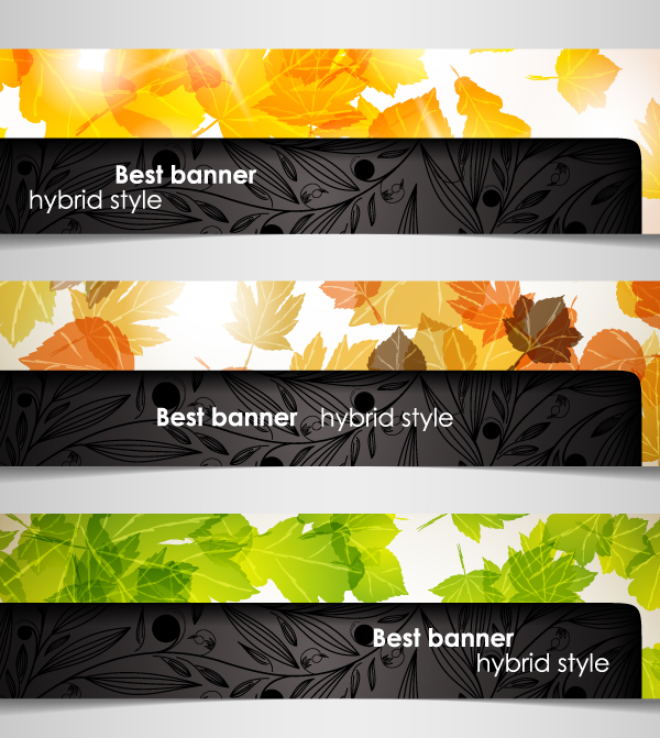 decorative banner templates leaves decor modern twinkling horizontal