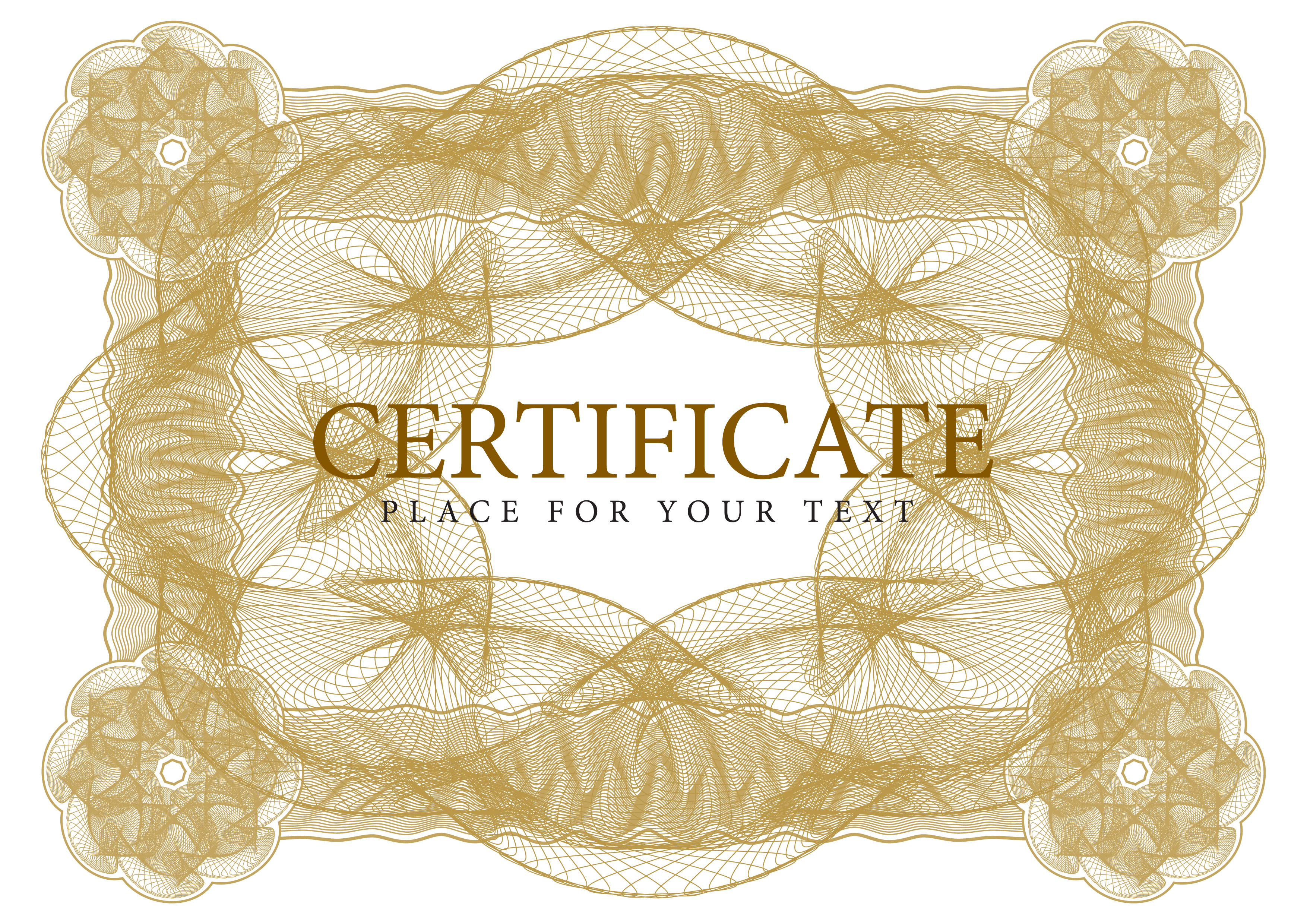 diploma frame template elegant seamless curves classic symmetric