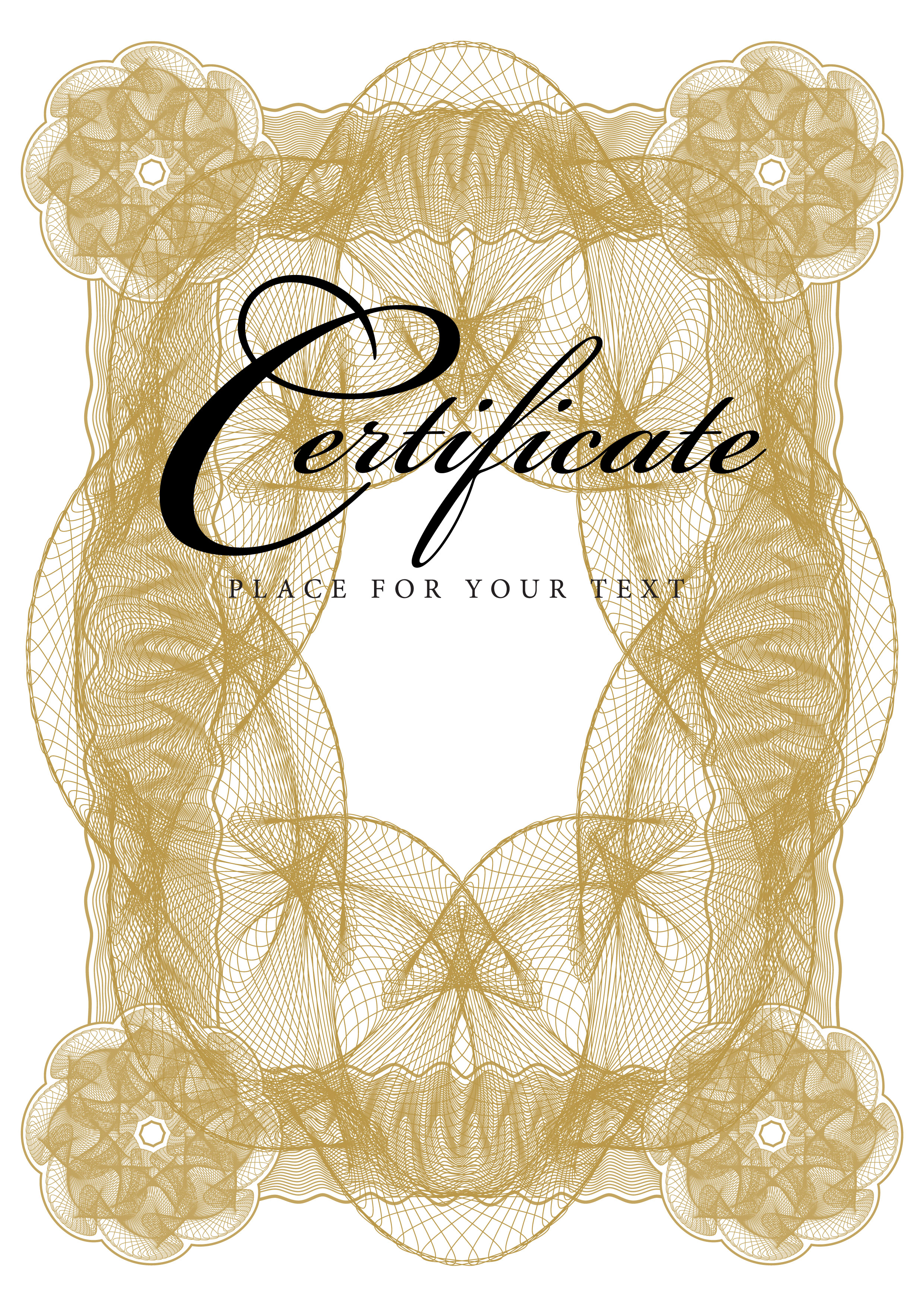 certificate frame template elegant seamless symmetrical decor