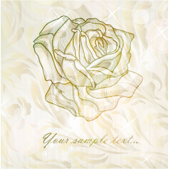 rose background template sparkling handdrawn blurred design