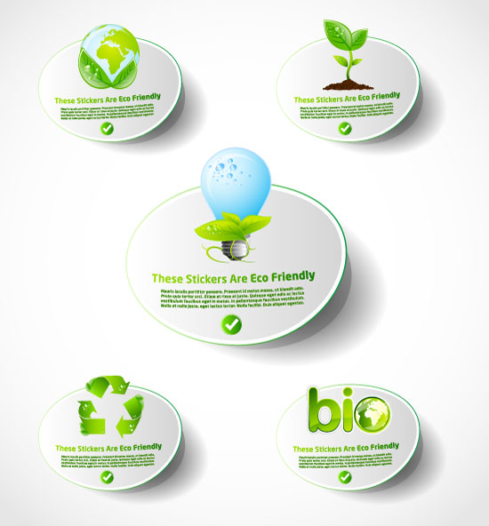 eco label templates modern bright environmental elements decor