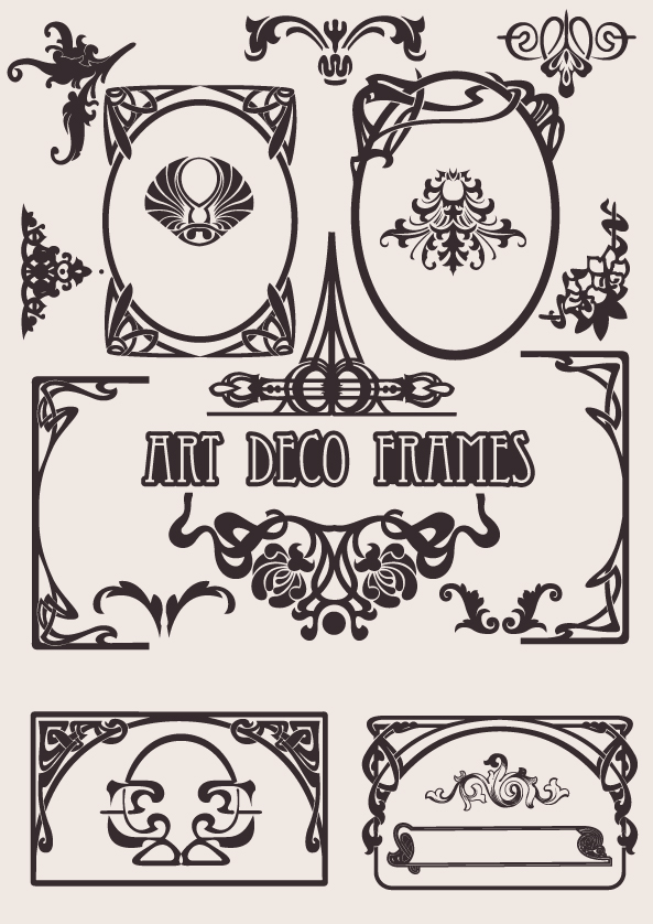 decorative elements templates retro european shapes