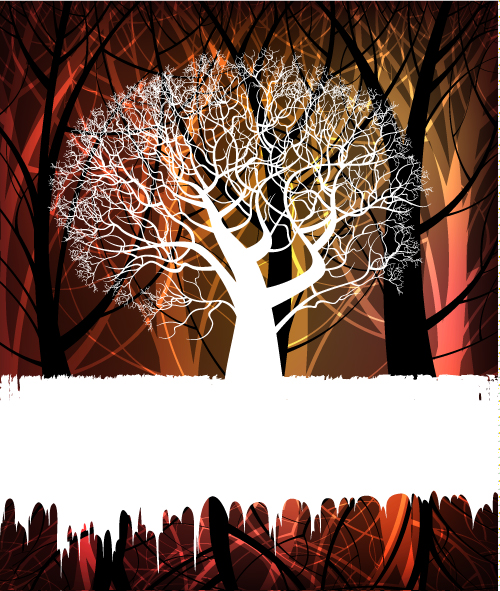 nature background template tree sketch flat silhouette design