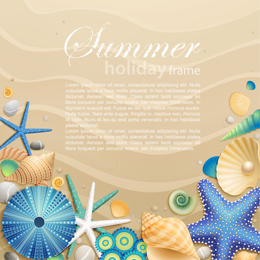 summer beach background colorful modern marine elements decor