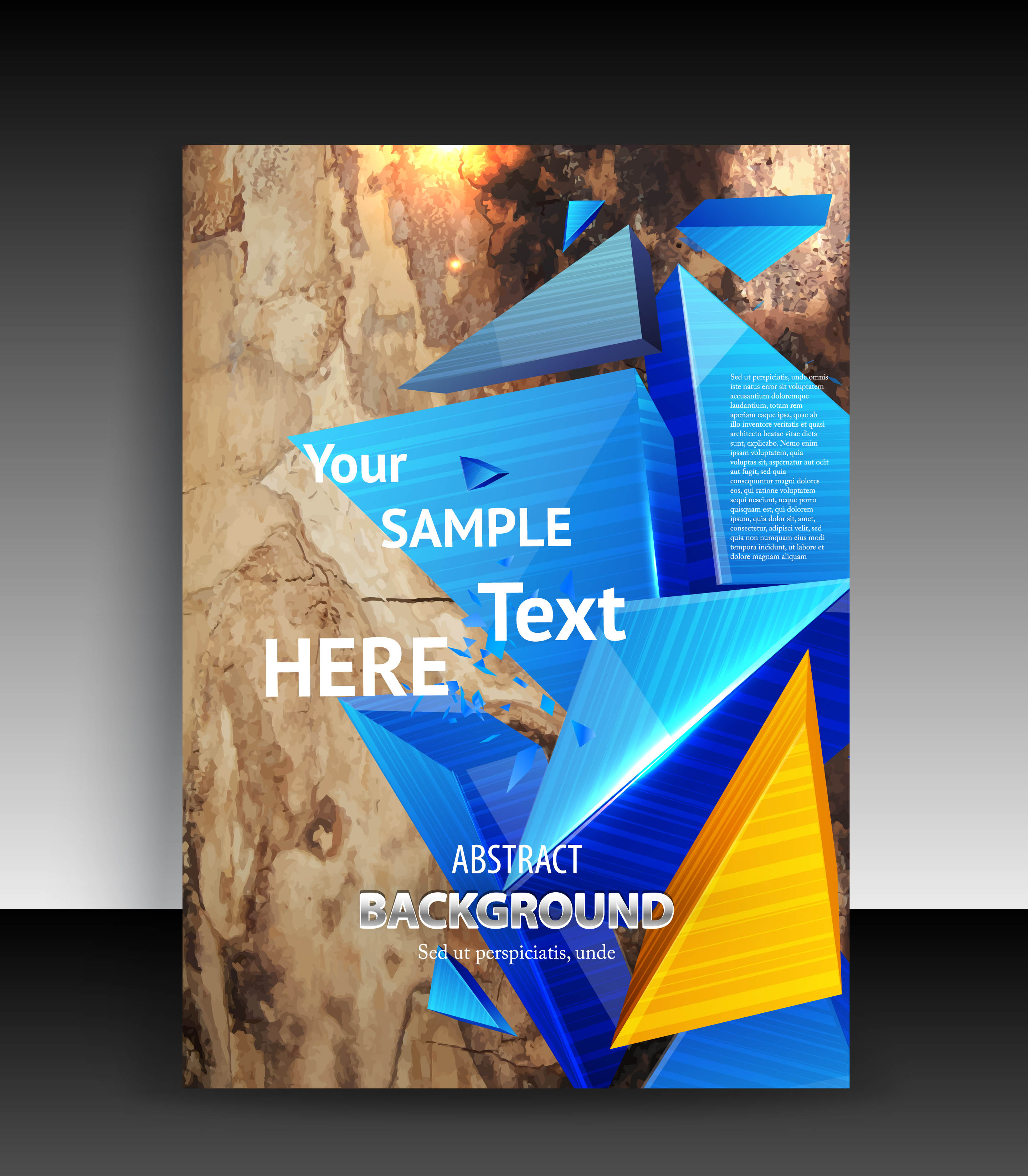 decorative background template modern dynamic 3d pyramid shapes