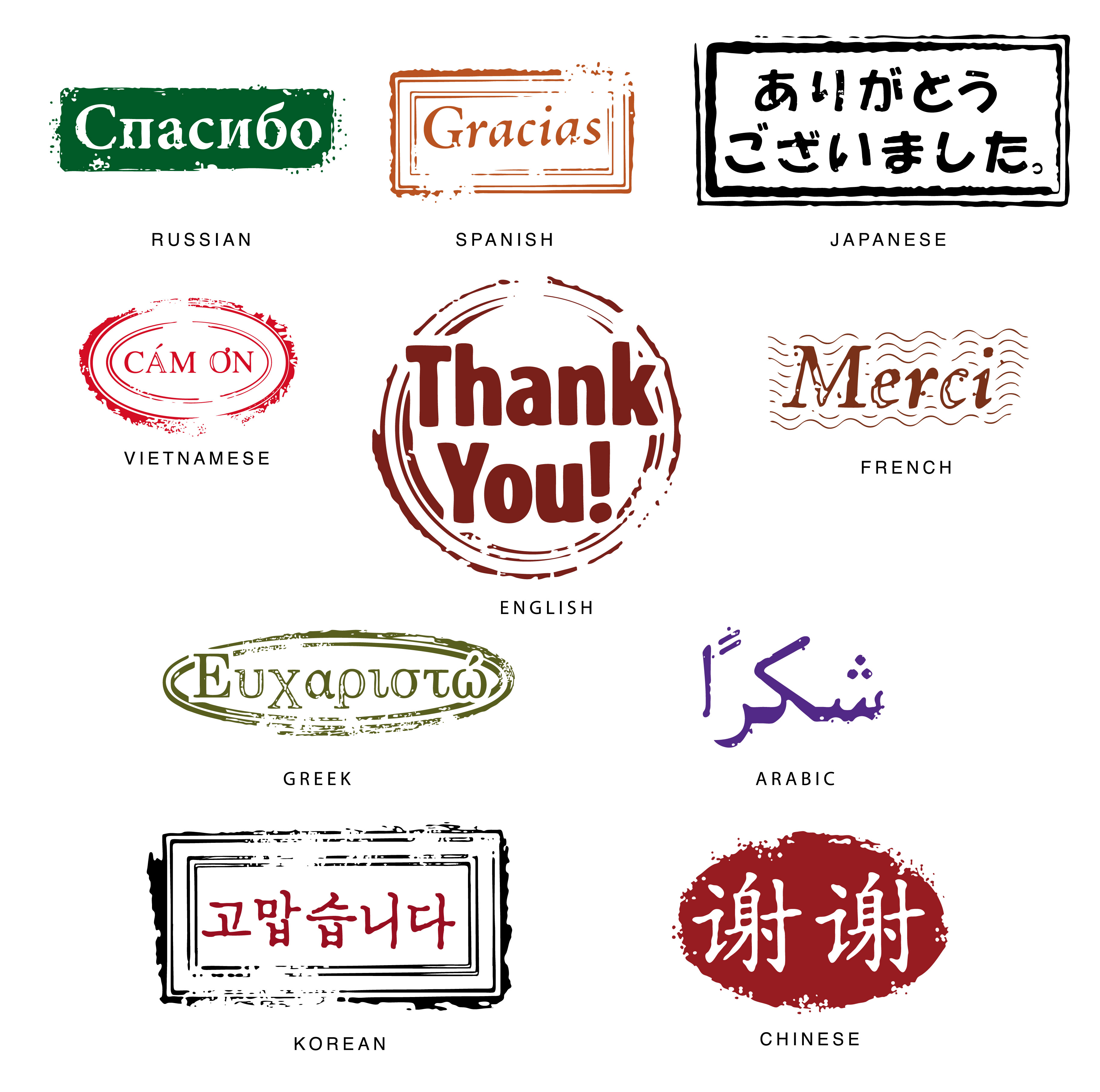 thanking seal templates multi languages sketch classic design