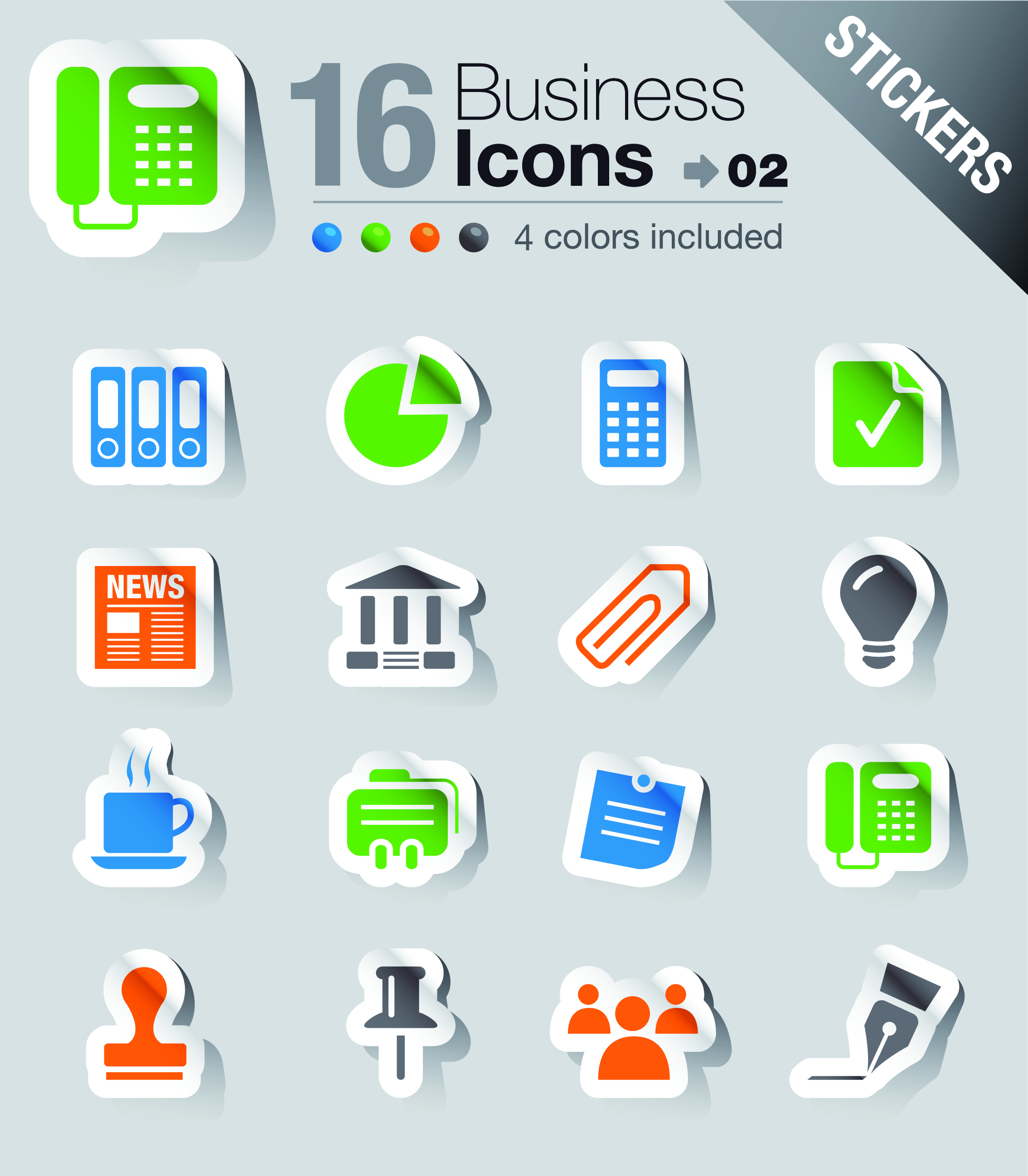 business icons collection paper cut shapes modern sketch