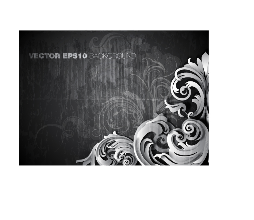 decorative background template dark elegant retro floral decor