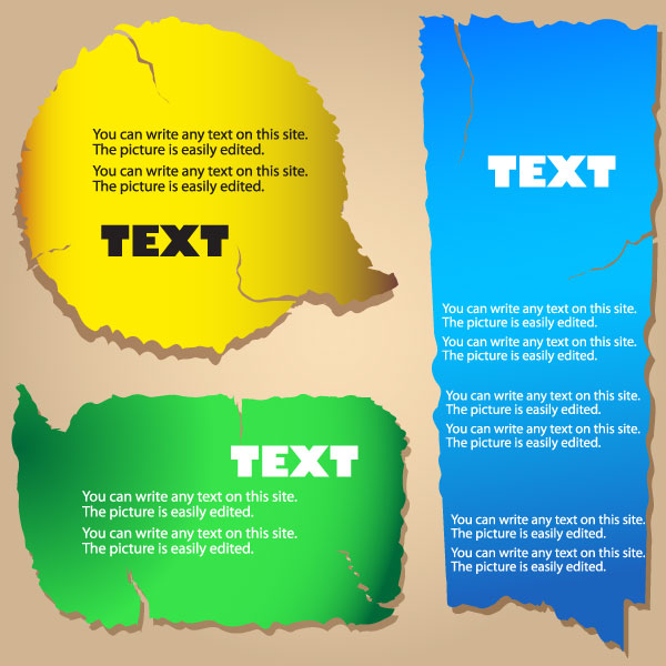 text box templates colored modern ragged decor