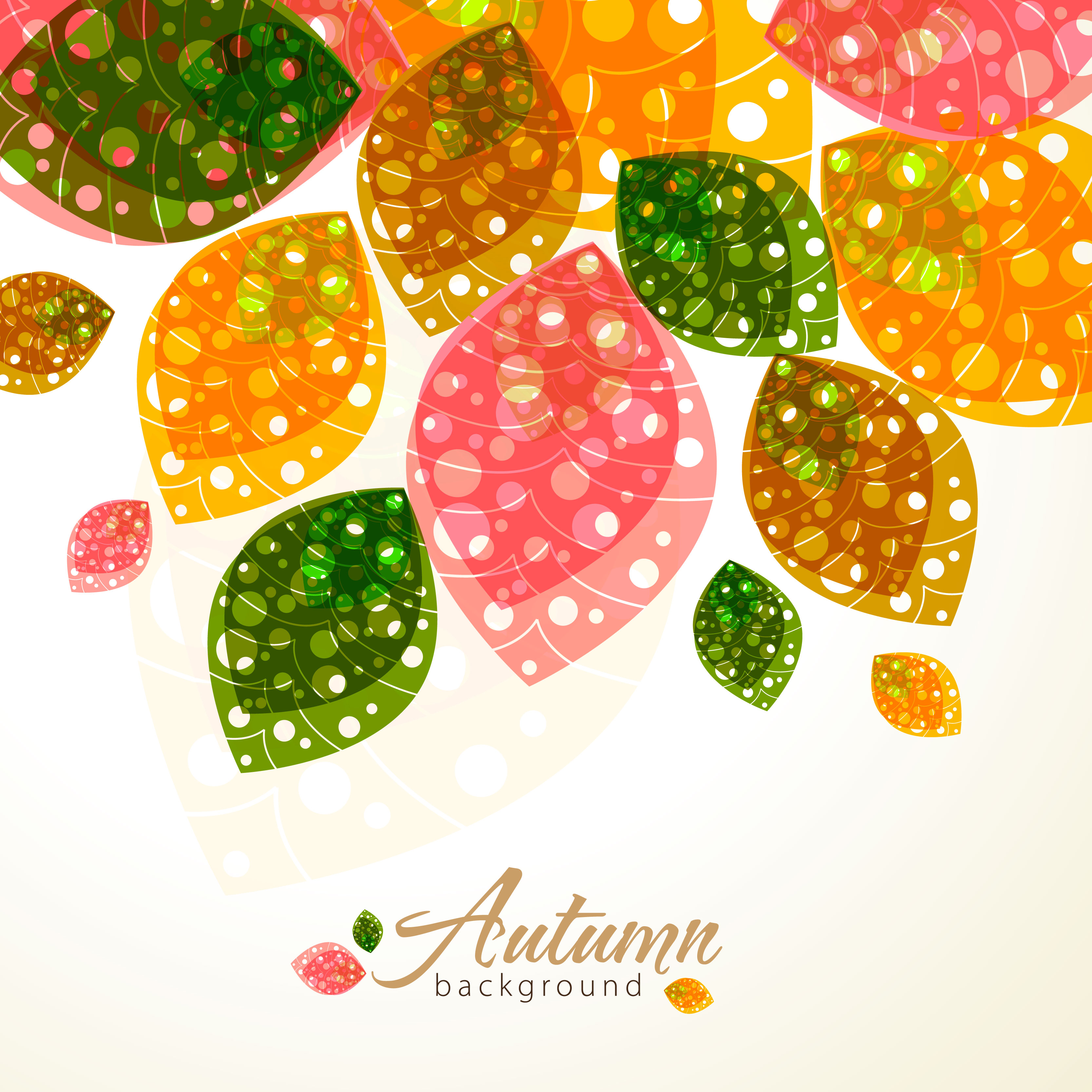 autumn background template blurred leaves decor dynamic design