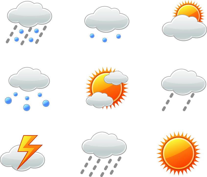 weather forecast design elements bright modern symbols sketch