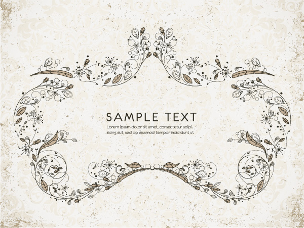 card decorative template elegant classical symmetric nature elements