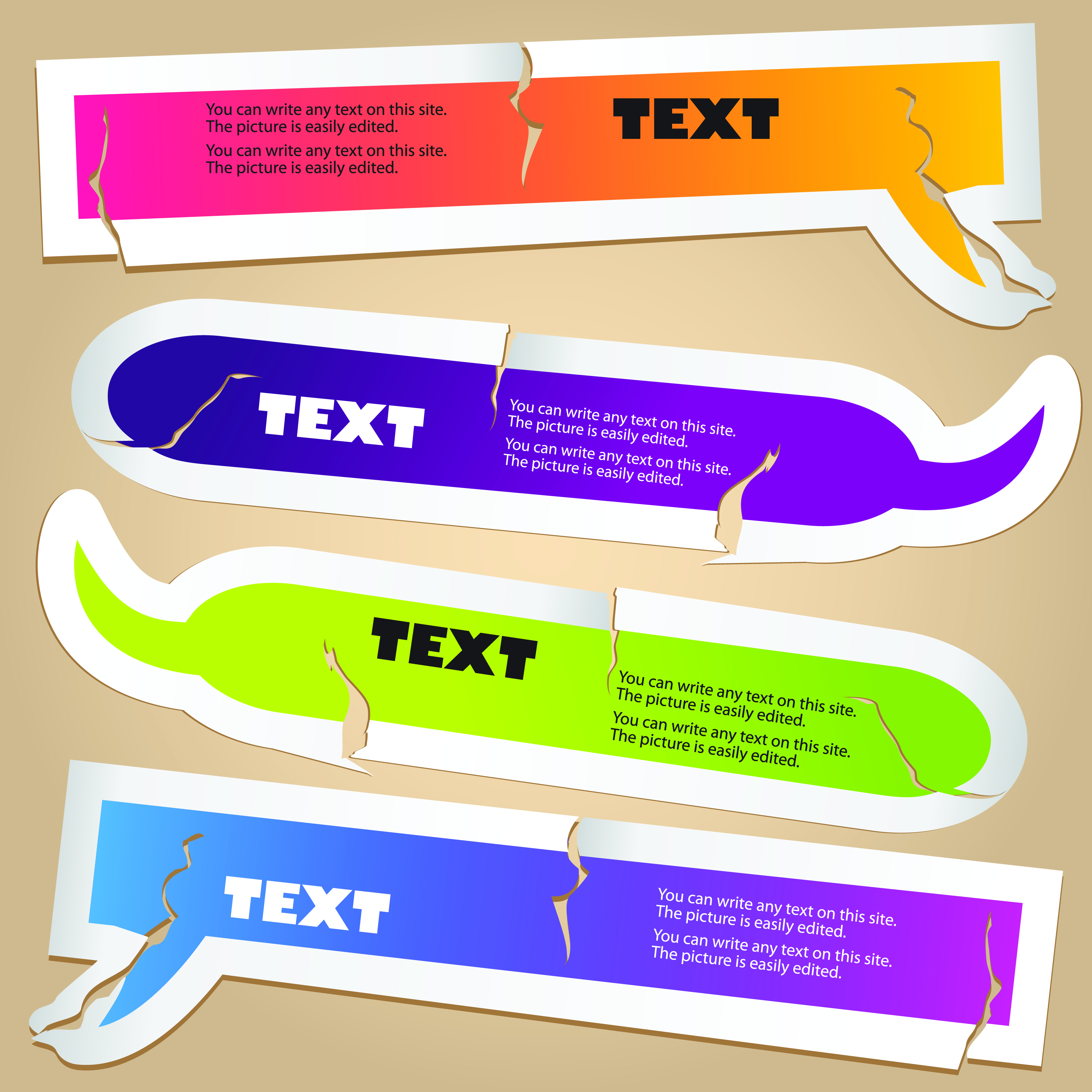 decorative label templates torn speech bubbles shapes